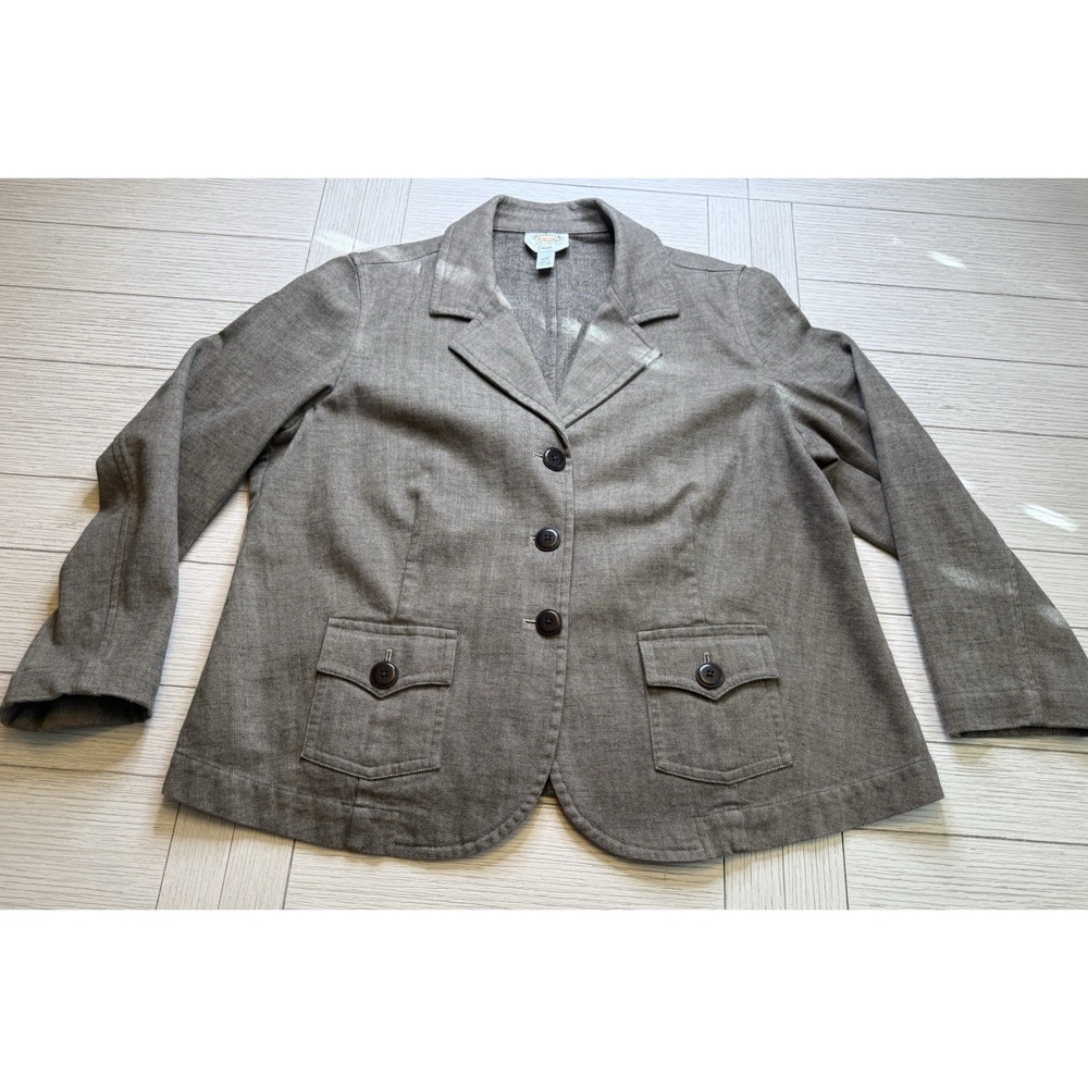 Women’s Taupe Button-Front Blazer Jacket